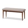 Baxton Studio Itami Upholstered Wood Bench in Light Gray and Medium Oak view 1