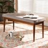 Baxton Studio Itami Upholstered Wood Bench in Light Gray and Medium Oak view 2