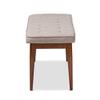 Baxton Studio Itami Upholstered Wood Bench in Light Gray and Medium Oak view 4