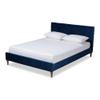 Baxton Studio Frida Full Size Royal Blue Velvet Upholstered Bed view 1