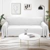 Rose Home Fashion Geometrical Throw Sofa Cover Blanket, Washable Couch Covers for 3 Cushion Couch Sofa Pet Friendly, Furniture Protector for Dogs (Large, Beige-White) view 2