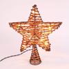 Brizled Christmas Tree Topper, 12-inch Rattan Star Treetop with 10 Warm White Lights, 120V UL Certified Xmas Tree-top Star Lights for Christmas Tree Ornament Indoor Party Home Decoration view 1