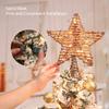 Brizled Christmas Tree Topper, 12-inch Rattan Star Treetop with 10 Warm White Lights, 120V UL Certified Xmas Tree-top Star Lights for Christmas Tree Ornament Indoor Party Home Decoration view 4
