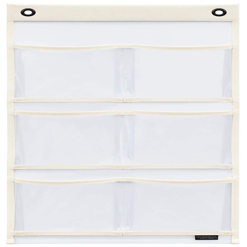 Sakura W-474 Wall Pocket, Off-White, Product Size (W x H): Approx. 11.8 x 22.6 inches (30 x 57.5 cm), Gusseted Postcard, 6 Pieces, Made in Japan