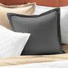 1 Pair Stripe Pillow Sham Egyptian Cotton 500tc Gray Standard (20 x 26 inch) view 1
