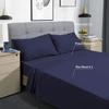 Amuze Bedding 300 TC Hypoallergenic Egyptian Cotton 4PCs Bed Sheet Set Solid (Navy Blue, Short King, 17 Inches Pocket Size) view 2