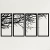 DEKADRON Metal Wall Art - Tree of Life 4 Panels, Tree Sign, Wall Decor for Interior Decoration & Housewarming Gifts (59" W x 30" H / 150x75 cm) view 1