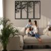 DEKADRON Metal Wall Art - Tree of Life 4 Panels, Tree Sign, Wall Decor for Interior Decoration & Housewarming Gifts (59" W x 30" H / 150x75 cm) view 2