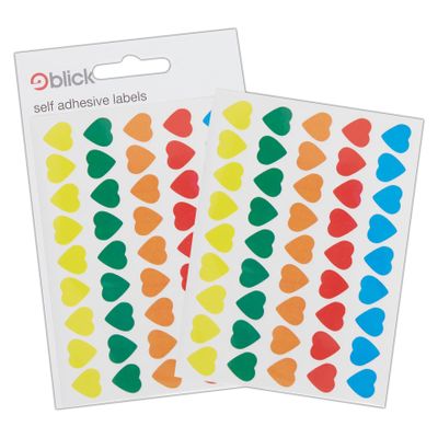 Blick Assorted Colour Heart Stickers (70 Stickers)