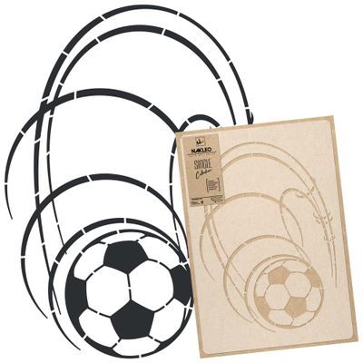 NAKLEO Reusable Plastic Wall Stencil - 59x95cm / 23" x 37" - Soccer Ball Football Sport - Large Wallpaper Pattern Painting DIY Art Craft Template - Fabric Furniture Wood Canvas