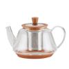 BonJour 47954 Metallic Copper Detailing Borosilicate Glass Teapot, 1 Piece, view 1