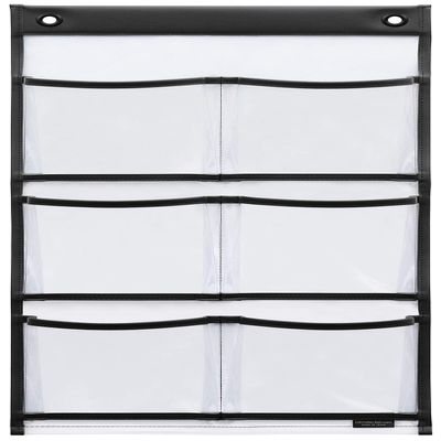 Sakura W-474 Wall Pocket, Black, Product Size (W x H): Approx. 11.8 x 22.6 inches (30 x 57.5 cm), Gusseted Postcard, 6 Pieces, Made in Japan