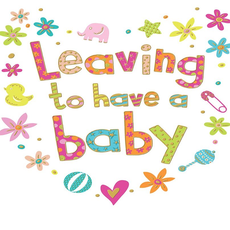 Modern Large Card Leaving to Have A Baby - 12 x 9 inches - Piccadilly Greetings