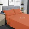 Amuze Bedding 300 TC Hypoallergenic Egyptian Cotton 4PCs Bed Sheet Set Solid (Orange, Short King, 17 Inches Pocket Size) view 2
