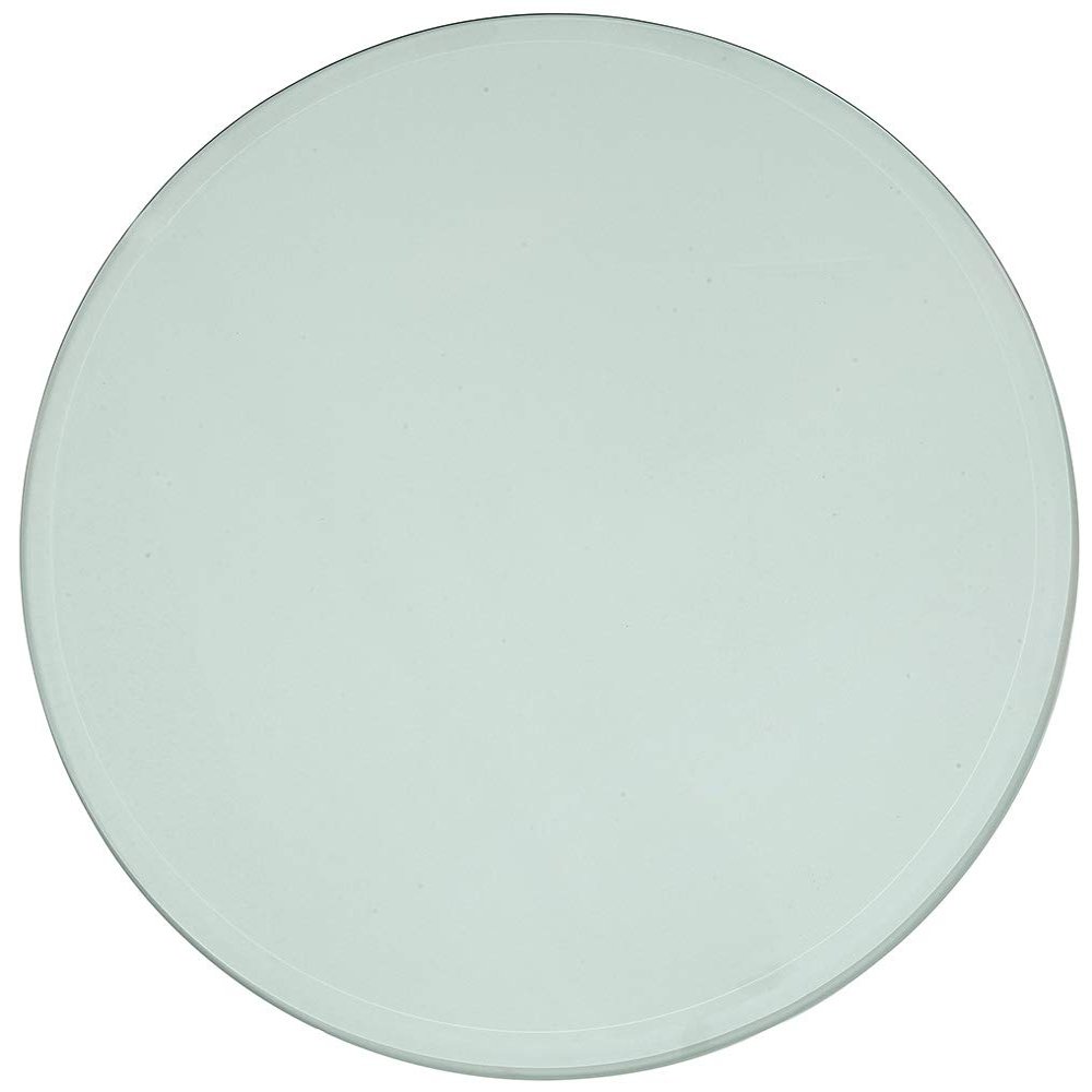 Hamilton Hills Polished 28 Inch Acrylic Glass Table Top | Transparent 3/8" Thick 1" Bevel Dining Table Pads | Coffee Table Cover Round 28" Diameter Glass Cut to Size | Flat Circular Tempered Sheet