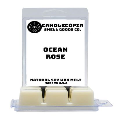 Candlecopia Ocean Rose Strongly Scented Hand Poured Vegan Wax Melts, 12 Scented Wax Cubes, 6.4 Ounces in 2 x 6-Packs