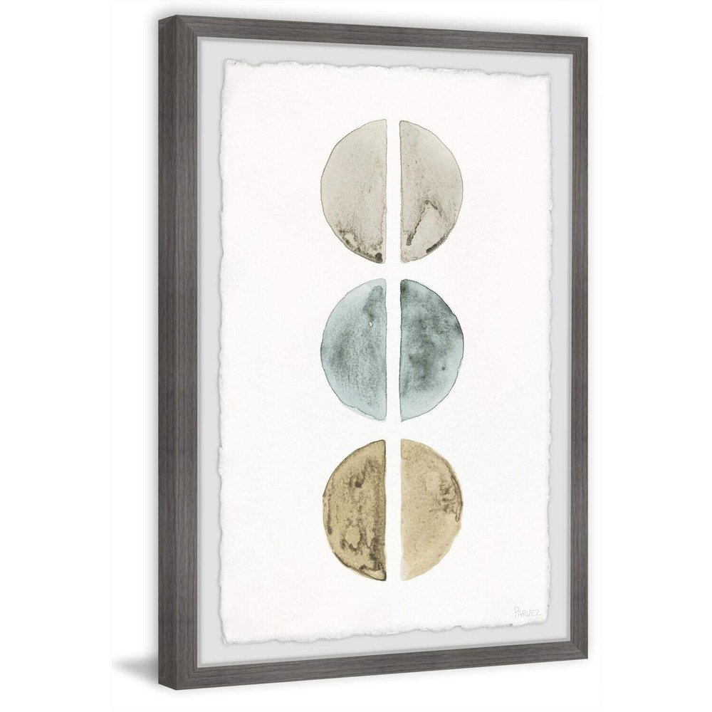Parvez Taj Metallic Circles Framed Painting Print 8" x 12"