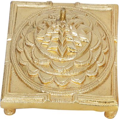 Exotic India Accurate Meru (Shri Yantra) - Brass Statue