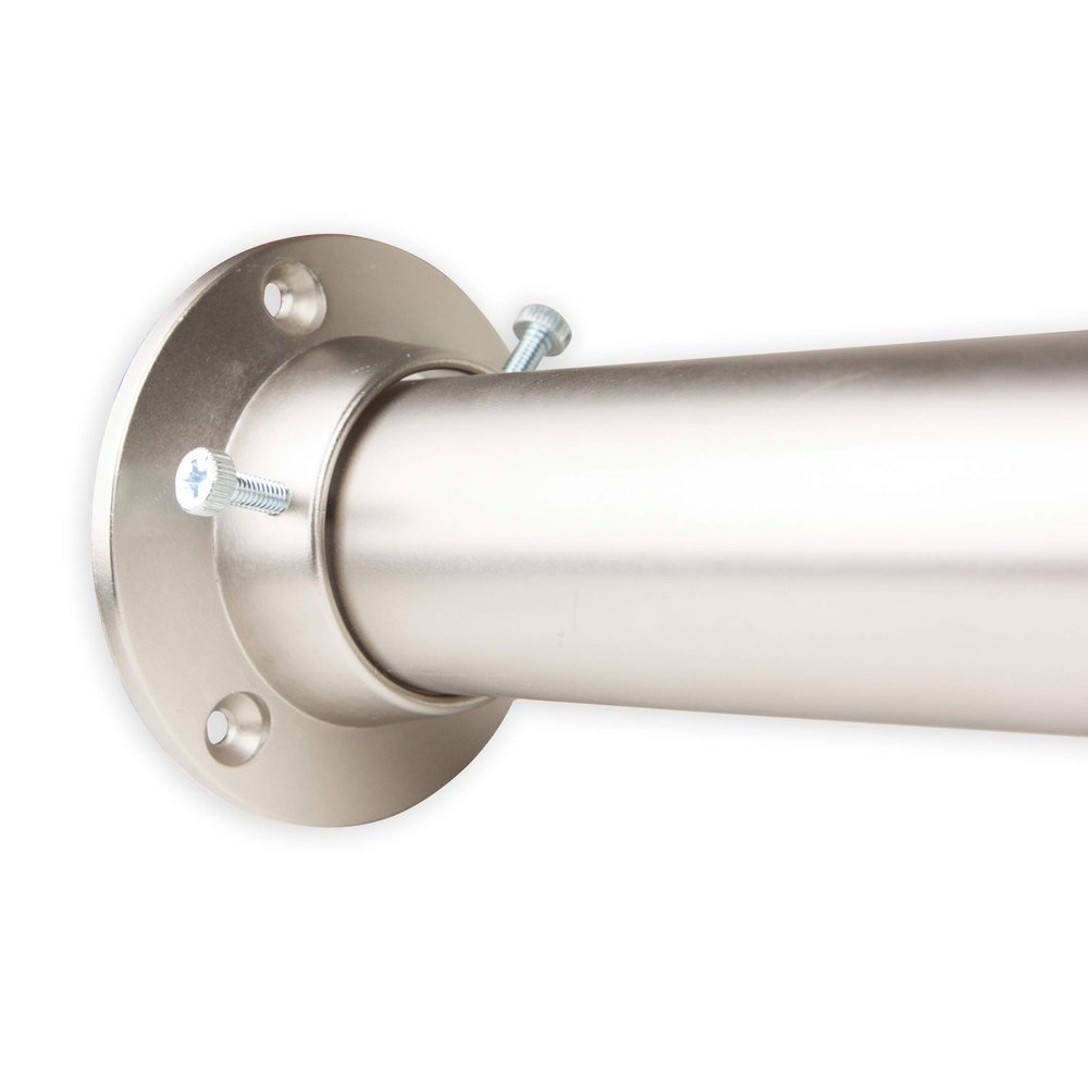 RUDI 1.5 inch Premium Heavy Duty Wall Adjustable 48-84 inch Room Divider Rod with Socket Set, Satin Nickel