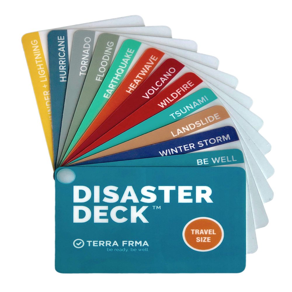 Disaster Guide for Emergency Preparedness Kit Waterproof Wildfire, Earthquake & Hurricane Survival | 12 Disasters | Pocket Tool for Families | Bug Out Bag Essential | Made in USA