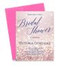 Modern Pink Paper Rose Gold Bridal Shower Invitations with Envelopes, Elegant Bridal Shower Invites Printed Glitter Effect, Your choice of Quantity and Envelope Color view 1