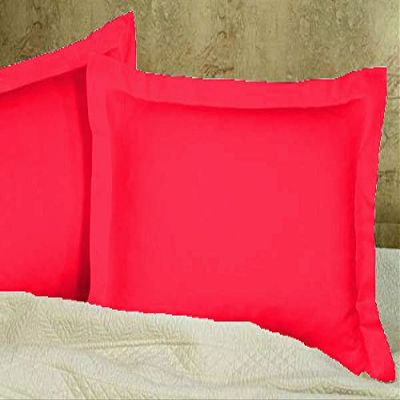 1 Pair Solid Pillow Sham Egyptian Cotton 500tc Red Square (20 x 20 inch)