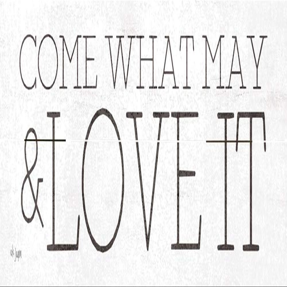 Rustic Pallet Art Come What May & Love It Wooden Wall Hanging, 6"X18" Decorative Plaque