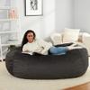 Amazon Basics Large Bean Bag Chairs for Adults, 6 ft Grey Memory Foam Filled with Solid Microfiber Cover view 2