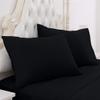 Amuze Bedding 300 TC Hypoallergenic Egyptian Cotton 4PCs Bed Sheet Set Solid (Black, Short Queen, 17 Inches Pocket Size) view 1
