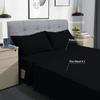 Amuze Bedding 300 TC Hypoallergenic Egyptian Cotton 4PCs Bed Sheet Set Solid (Black, Short Queen, 17 Inches Pocket Size) view 2