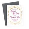Burgundy and Gold Sweet 16 Invitations with Envelopes, Personalized Sweet 16 Invites, Gold Florals 16th Birthday Invitations for Girls, Your choice of Quantity, Info and Envelope Color view 1