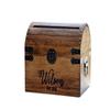 Personalized Wedding Card Box Rustic Card Holder with Slot Wedding Keepsake Box Lockable view 1