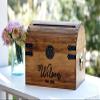 Personalized Wedding Card Box Rustic Card Holder with Slot Wedding Keepsake Box Lockable view 2