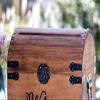 Personalized Wedding Card Box Rustic Card Holder with Slot Wedding Keepsake Box Lockable view 3