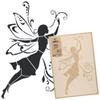 NAKLEO Reusable Plastic Wall Stencil - 59x95cm / 23" x 37" - Fairy Magic Witch Elf - Large Wallpaper Pattern Painting DIY Art Craft Template - Fabric Furniture Wood Canvas view 1