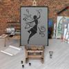 NAKLEO Reusable Plastic Wall Stencil - 59x95cm / 23" x 37" - Fairy Magic Witch Elf - Large Wallpaper Pattern Painting DIY Art Craft Template - Fabric Furniture Wood Canvas view 4