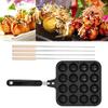 16 Holes Takoyaki Grill Pan Plate Non-Stick Cooking Baking Mold Tool for Octopus Ball 4 Baking Needles for Free view 3