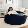 Amazon Basics Large Bean Bag Chairs for Adults, 5 ft Blue Memory Foam Filled with Solid Microfiber Cover view 2