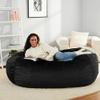 Amazon Basics Large Bean Bag Chairs for Adults, 6 ft Black Memory Foam Filled with Solid Microfiber Cover view 2