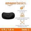 Amazon Basics Large Bean Bag Chairs for Adults, 6 ft Black Memory Foam Filled with Solid Microfiber Cover view 3