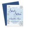 Modern Pink Paper Winter Snow Sweet 16 Invitations with Envelopes, Personalized Sweet 16 Invites,16th Birthday Invitations for Girls, Blue and Silver, Your choice of Quantity, Info and Envelope Color view 1