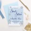 Modern Pink Paper Winter Snow Sweet 16 Invitations with Envelopes, Personalized Sweet 16 Invites,16th Birthday Invitations for Girls, Blue and Silver, Your choice of Quantity, Info and Envelope Color view 3