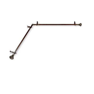Domovina Diane 13/16" Corner Window Single Curtain Rod Cocoa/28-48