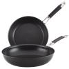 Anolon Smart Stack Hard Anodized Nonstick Frying Pan Set/ Skillet Set - 10 Inch and 12 Inch, Black view 1