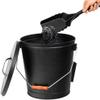 5.15 Gallon Hot Ash Bucket Fireproof Pellet Bucket with Lid and Shovel for Fireplaces, Fire Pits - Black view 2