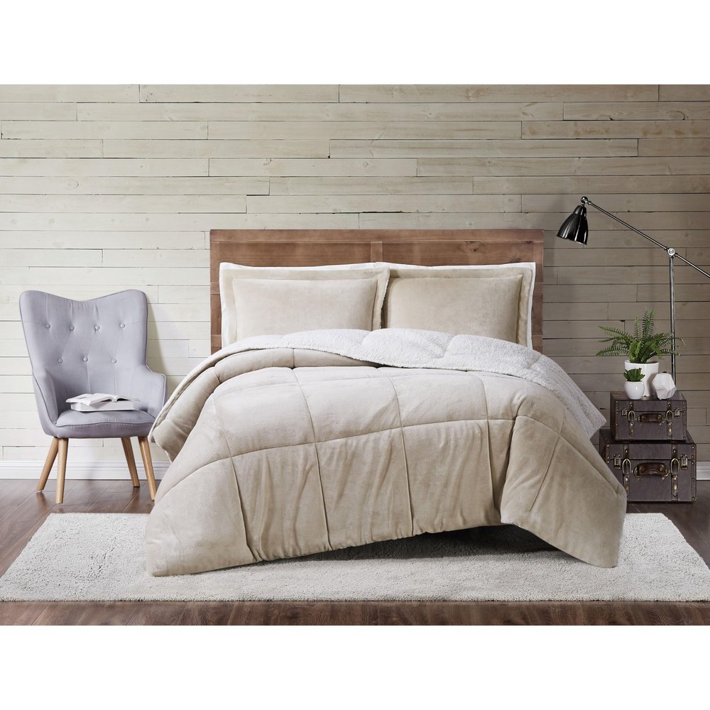 TRULY SOFT Cuddle Warmth Comforter Sets Tan Polyester 2-Piece Twin XL Comforter Set, Solid Color Themed, for Men and Women, Oeko-TEX Certified Confidence
