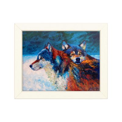 Trademark Fine Art Wolves by Marion Rose, Distressed White Frame 11x14, Multi-Color
