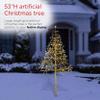 Alpine Corporation 53" H Indoor Outdoor Festive Artificial Christmas Tree with Warm White LED Lights, Gold view 4