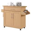 Kitchen Trolley Cart Island Rolling Storage Table Utility Cabinet Towel Hanger Side shelf 2 Large Tier1 Drawer Front Door Pull Open Kitchen Living Room Indoor Outdoor Food Server Home Kitchen Beech view 1
