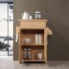 Kitchen Trolley Cart Island Rolling Storage Table Utility Cabinet Towel Hanger Side shelf 2 Large Tier1 Drawer Front Door Pull Open Kitchen Living Room Indoor Outdoor Food Server Home Kitchen Beech view 4